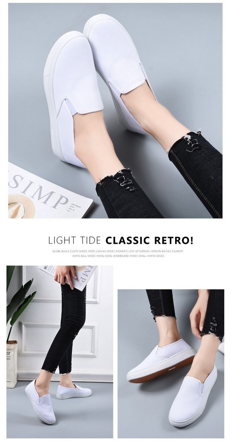 ShoeGlobe Damen- und Herren-Arbeitsschuhe aus weißem, flachem, rutschfestem Stoff im Vintage-Look aus Peking, bequem und leicht._voghion.com