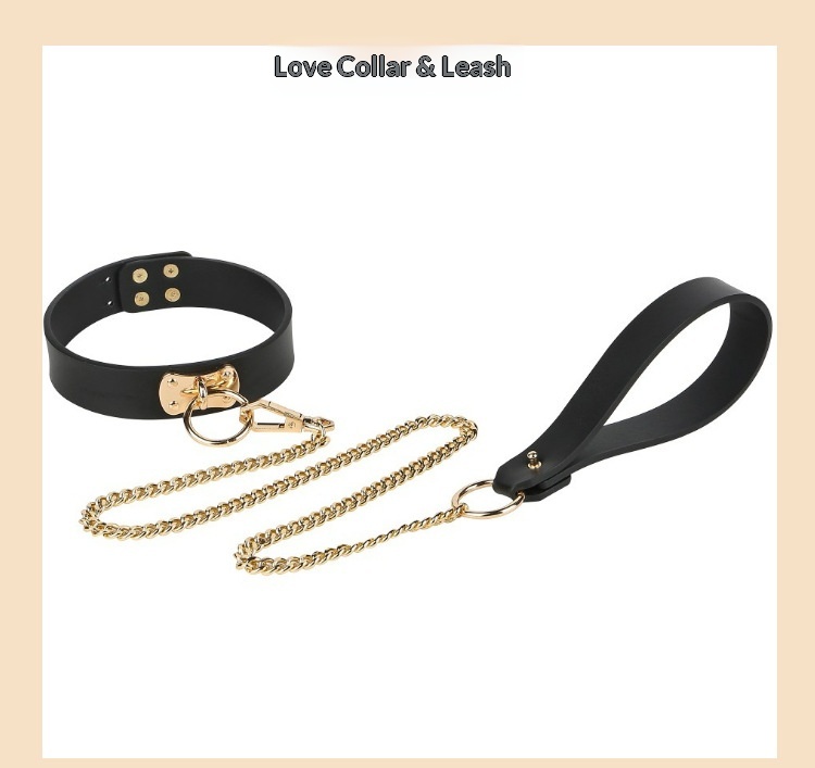 Eros Lab Sexy SM Training Female Passion Bondage Props Leather Collar Traction Adult Alternative Binding Ten-Piece Set_voghion.com