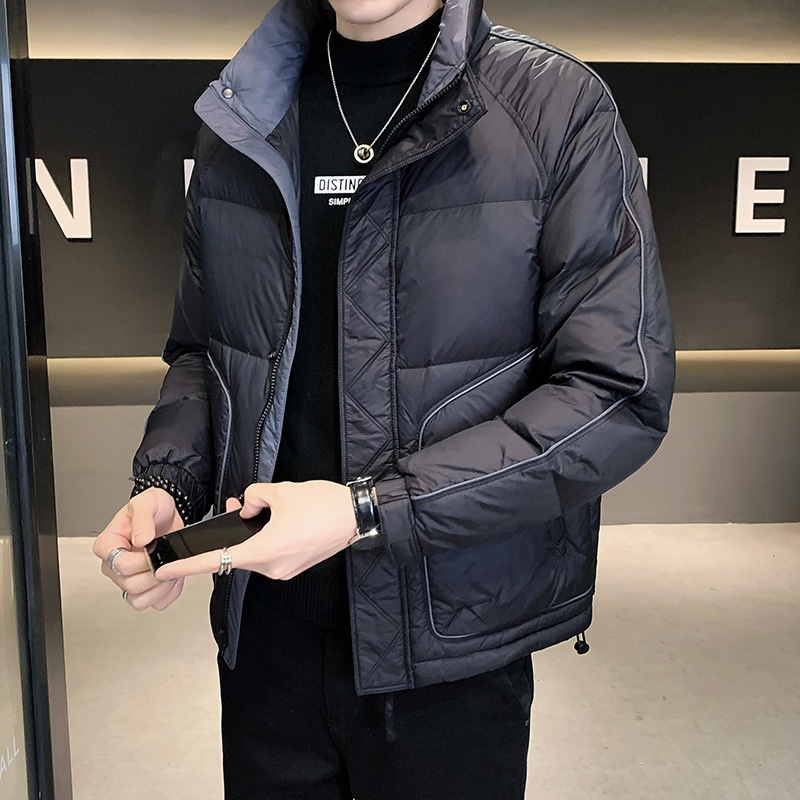 boy High-Quality Lightweight Jacket For Men, New White Duck Down Trendy Brand, Stand Collar Slim Fit Short Winter Thickened_voghion.com