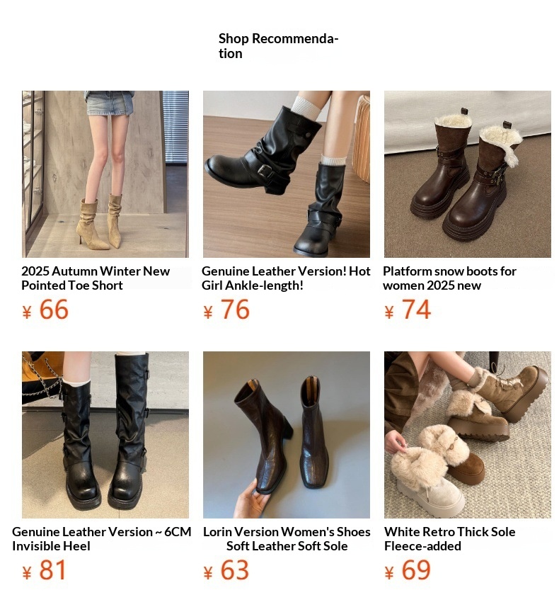 Chaussure ShoeGlobe en cuir de vachette ~ Cuir véritable, boucle en métal, semelle épaisse, talon compensé montant au-dessus du genou, style Knight._voghion.com