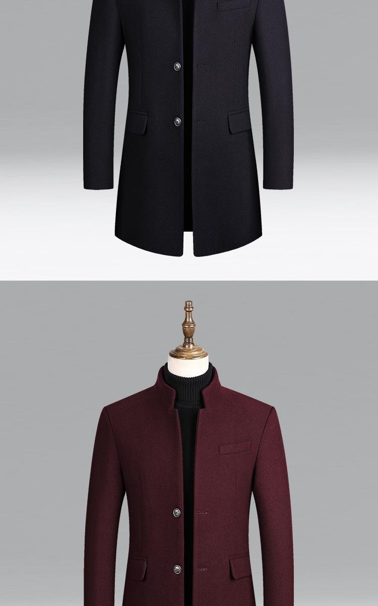 boy Boy 2025 New Autumn Winter Casual Slim Trench Coat Mid-Length Woolen Men's Clothing_voghion.com
