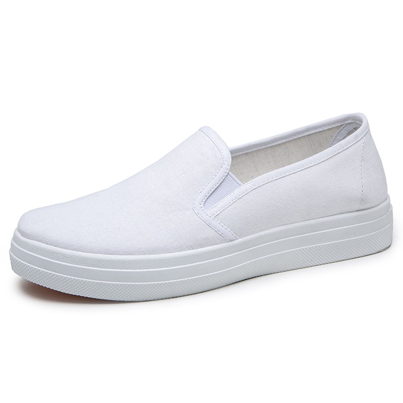 ShoeGlobe Nurse Damenschuhe, flache, rutschfeste, atmungsaktive und vielseitige weiße Freizeitschuhe im Vintage-Look aus Peking_voghion.com