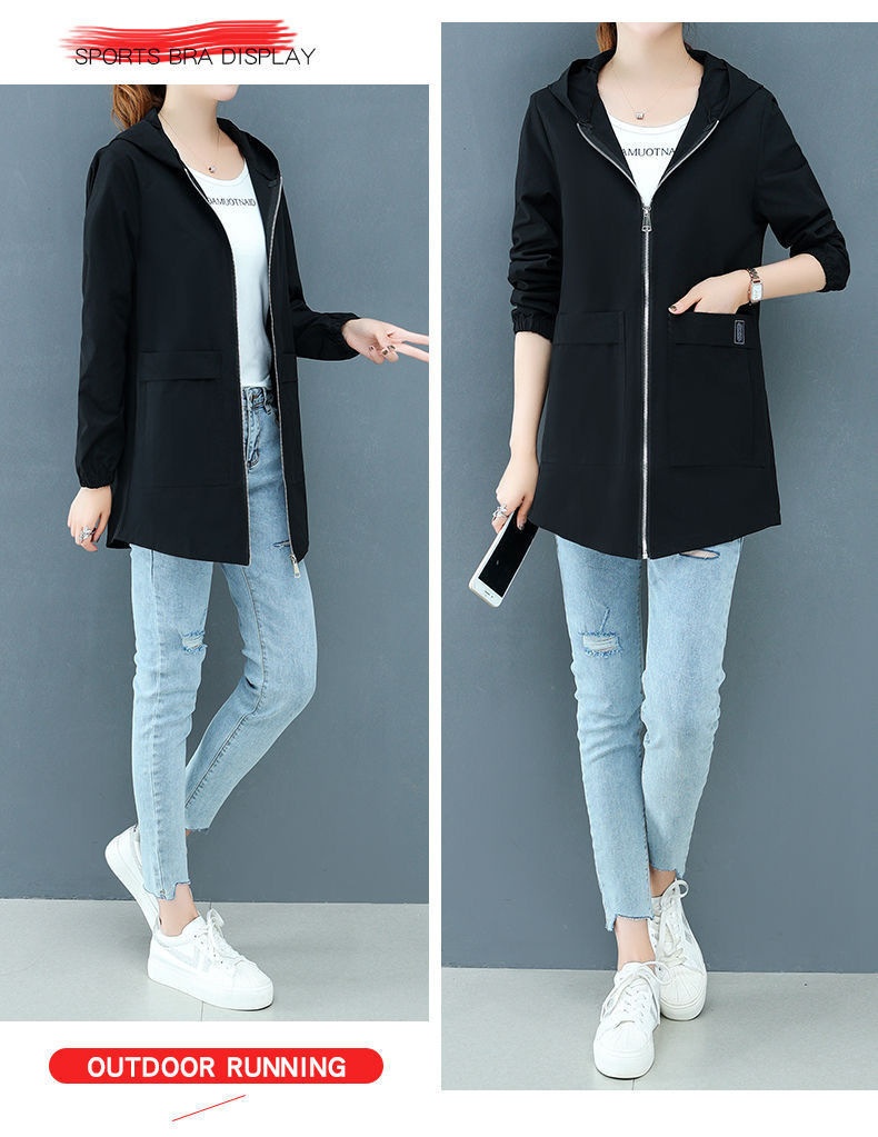 Women's Clothing Plus Size Women's Hooded Mid-Length 40-150kg Loose Korean Style Slimming Trench Coat For Autumn_voghion.com