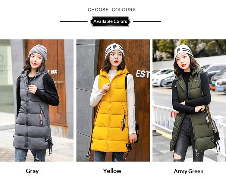 Dameskleding Buitenlandse Handel voor Vrouwen, Middellange Lengte, 2025 Herfst en Winter Nieuwe Koreaanse Mode Capuchon Slim Fit Plus Size Katoenen Vest_voghion.com