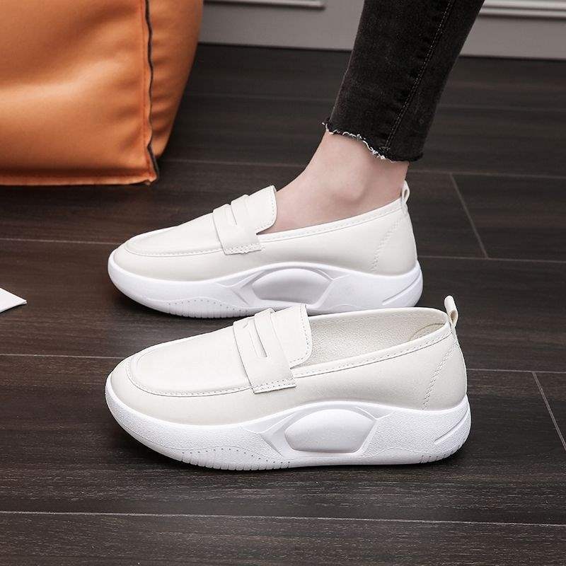 ShoeGlobe ShoeGlobe Nurse Women Summer Soft White Shoes Breathable Non-Slip Comfortable Hospital Work Odor-Resistant Thick Sole Flats_voghion.com