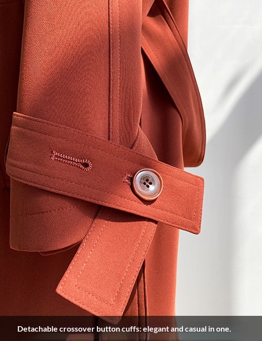 Women's Clothing Luxi Main Promotion 2025 Autumn New Draped British Style Loose Mid-Length Over-The-Knee Trench Coat Women's Jacket 9968_voghion.com