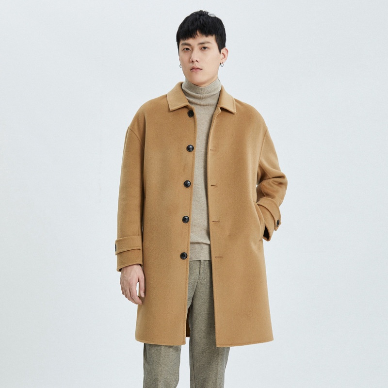 boy Boy Autumn Winter Pure Wool Men's Mid-Length Over-the-Knee Double-Sided Cashmere Jacket Business Suit Woolen Trench Coat_voghion.com