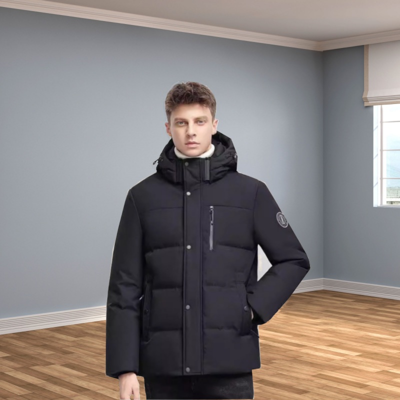 2024 Kış Yeni Erkek Beyaz Kaz Tüyü Mont Extreme Cold Serisi Moda Çok Yönlü Üst Düzey Kapüşonlu Sıcak Mont_voghion.com