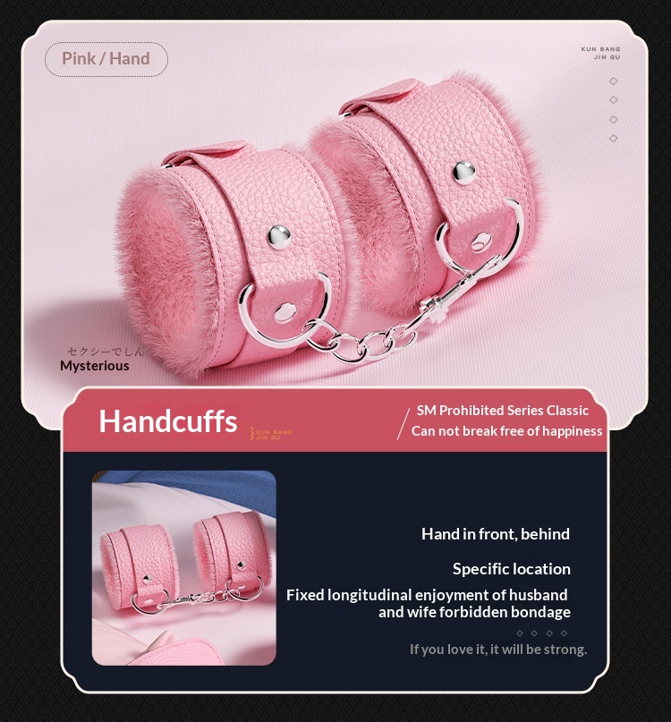 Eros Lab SM Props 8-Piece Bondage Handcuffs Whip Adult Couple Foreplay Set Sex Toys_voghion.com