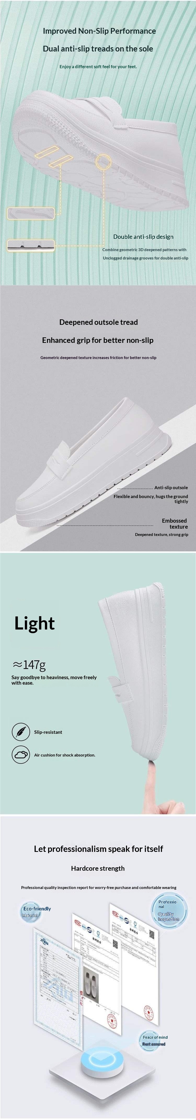 ShoeGlobe Damen-Pflegeschuh, weich, atmungsaktiv, dicke Sohle, rutschfest, bequem, zum Hineinschlüpfen, mit Höhenverstärkung, medizinischer Schuh_voghion.com