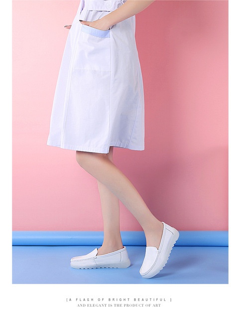 ShoeGlobe Damen-Krankenschwesterschuhe im neuen Stil, weiche Sohle, atmungsaktiv, bequem, rutschfest, medizinische Schuhe, flach, hohl, weiße Sommerschuhe für_voghion.com
