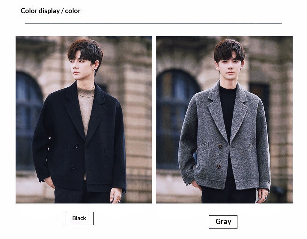 boy Boy Men's Coat Short Korean Style New Trendy Autumn Winter Casual Versatile High-Quality Wool Jacket_voghion.com