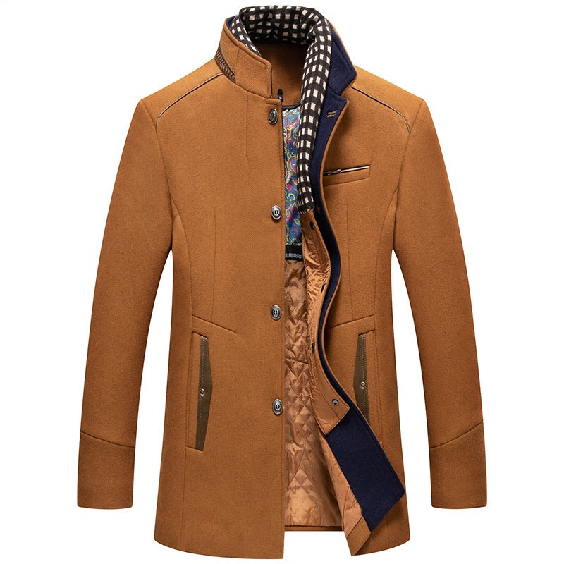 boy Boy Autumn Winter European Size Business Fashion Scarf Non-Iron Coat Men's Cross-Border Wool Jacket_voghion.com