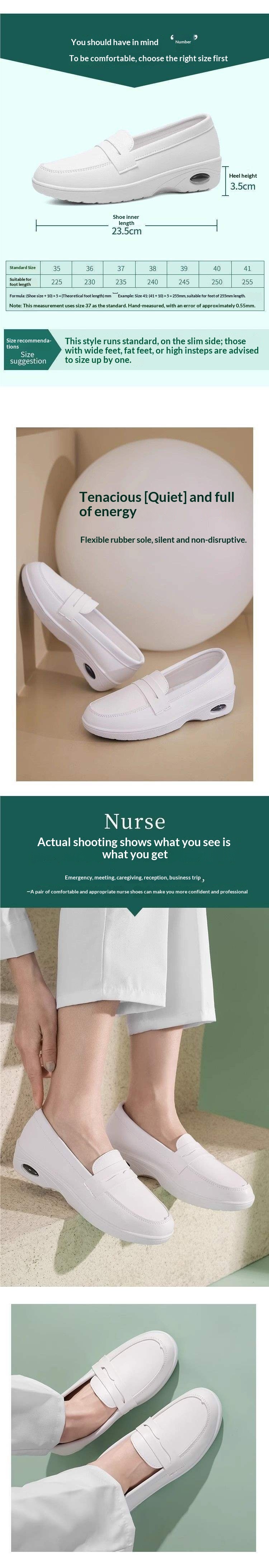 ShoeGlobe ShoeGlobe Air Cushion Thick Nurse Women Flat Soft Sole Breathable Non-Tiring Foot Non-Slip Deodorant Medical Staff Hospital Work_voghion.com