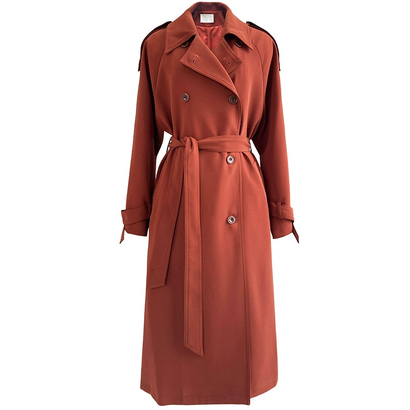 Women's Clothing Luxi Main Promotion 2025 Autumn New Draped British Style Loose Mid-Length Over-The-Knee Trench Coat Women's Jacket 9968_voghion.com