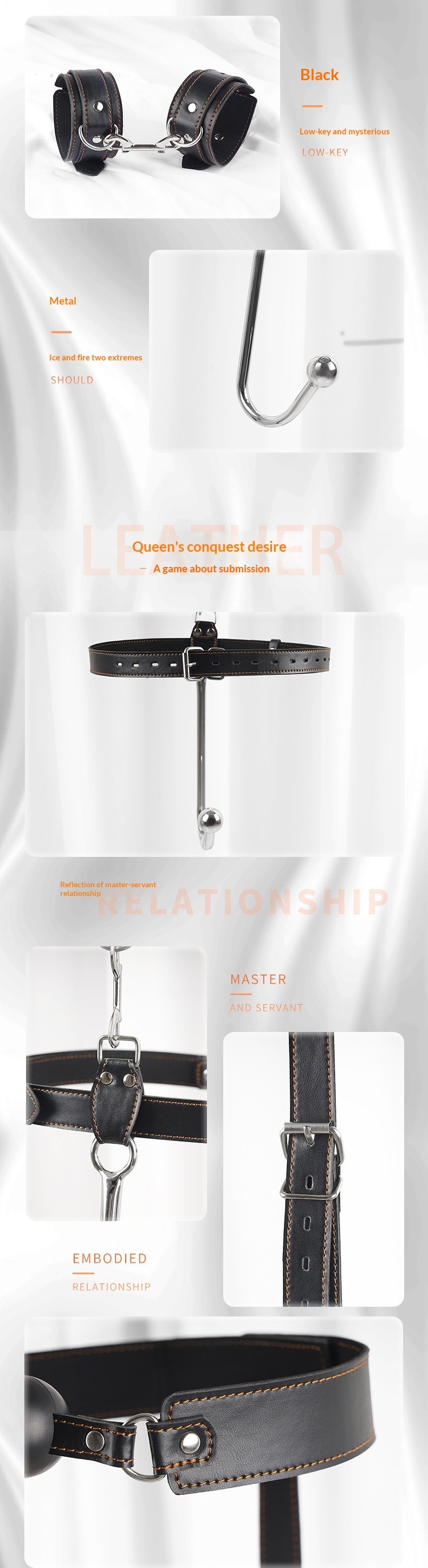 Ensemble de crochet anal sexy Eros Lab : accessoires alternatifs, collier de contention, bâillon, menottes, punition, entraînement, jouets sexuels pour adultes_voghion.com