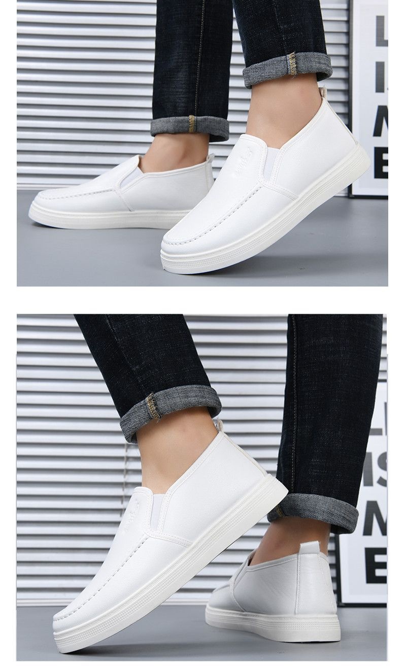 ShoeGlobe Herren-Winterschuhe mit Fleecefutter, warm, kältebeständig, weiß, lässig, weiche Sohle, wasserdicht, rutschfest, für Krankenhaus und medizinische Arbeit_voghion.com