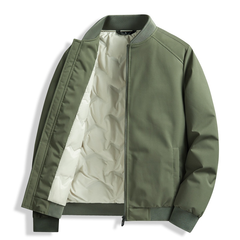 boy Cross-Border Baseball Collar Jacket Men's Winter Warmth Cold Protection 50% White Duck Down High-End Casual Coat Men_voghion.com