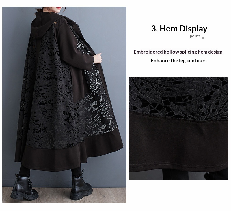 Women's Clothing Summer Korean And Japanese New Style Elegant Casual Hooded Plus Size Loose Patchwork Cardigan Trench Coat_voghion.com