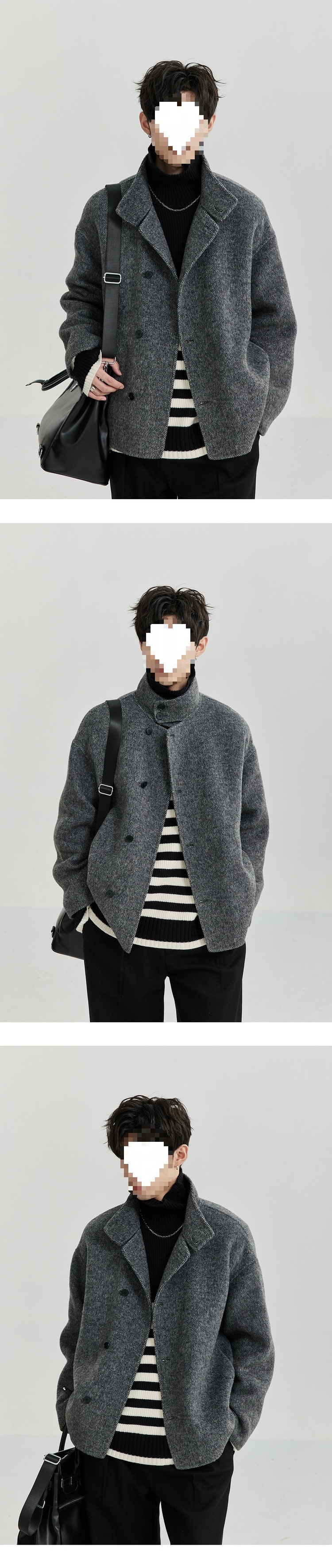 boy Boy Autumn And Winter Hot-Selling Double-Sided Men's Youth Trendy Elegant High-Quality Wool Coat Jacket_voghion.com
