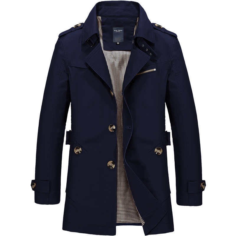 Women's Clothing Women's Clothing Men's Spring And Autumn Trench Mid-Length Turn-Down Collar Short Jacket Coat Plus Size Cape Thin Slim Fit Mengwei_voghion.com