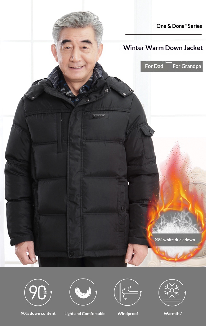 boy Dad Grandpa Style Down Jacket Thickened Men's Coat For Middle-aged And Elderly Fathers Winter Clothing_voghion.com
