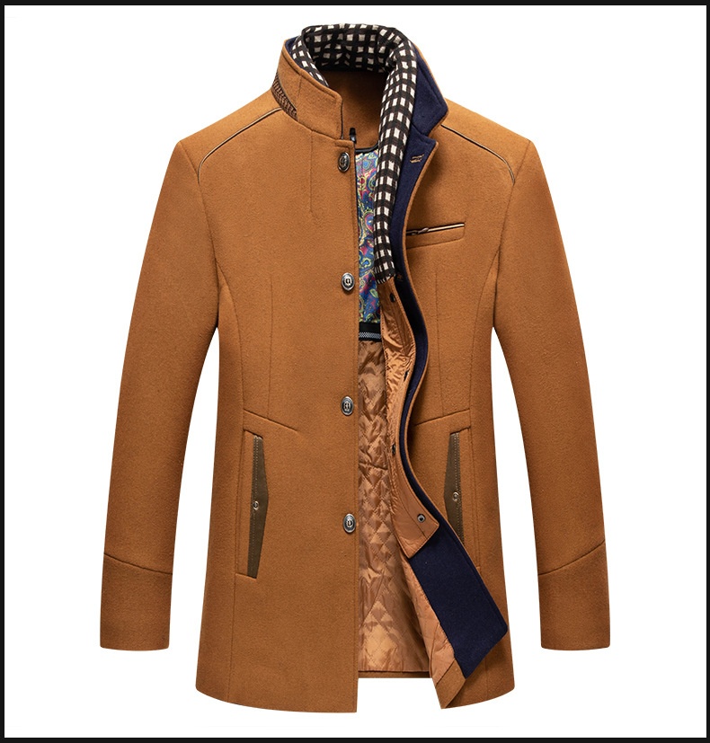 boy Boy Autumn Winter European Size Business Fashion Scarf Non-Iron Coat Men's Cross-Border Wool Jacket_voghion.com