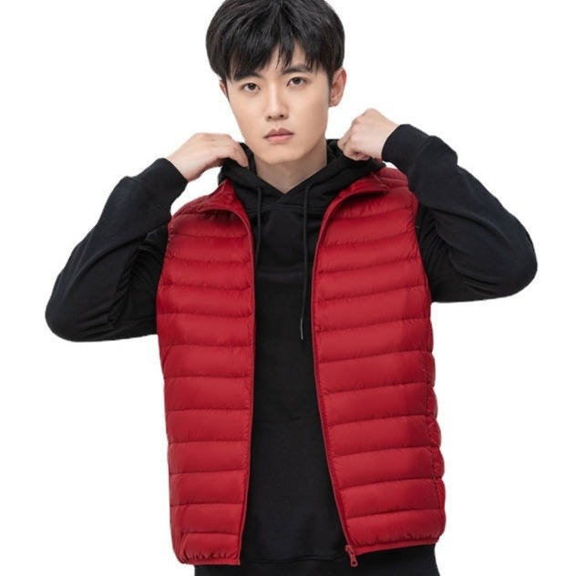 Leichte Herren-Daunenjacke für Herbst und Winter, kurz geschnitten, mit Stehkragen, ultraleicht, lässig und ultraleicht._voghion.com