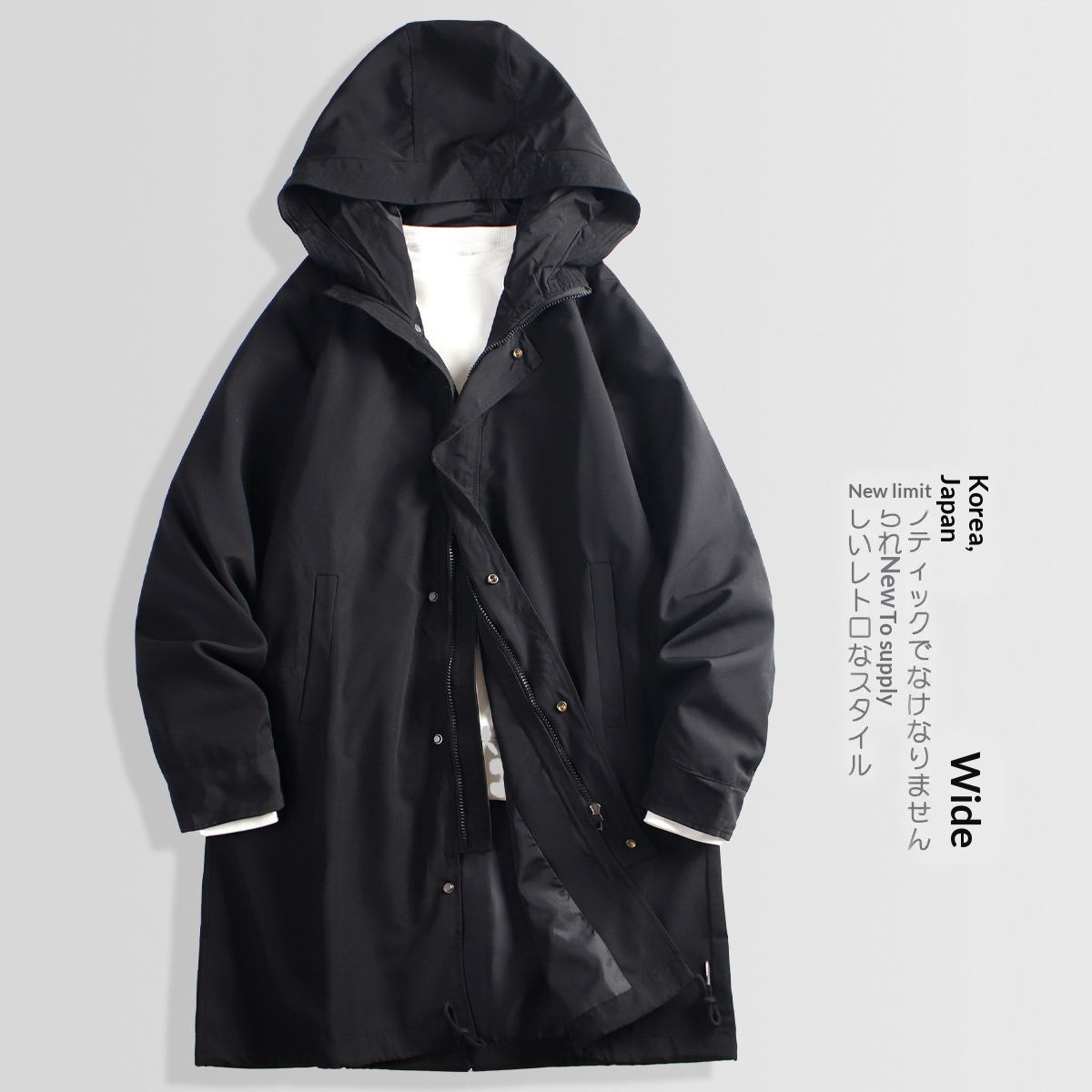 Women's Clothing Women's Men's Mid-Length Hooded Workwear Jacket 2024 Spring And Autumn Korean Style Loose Casual Coat_voghion.com