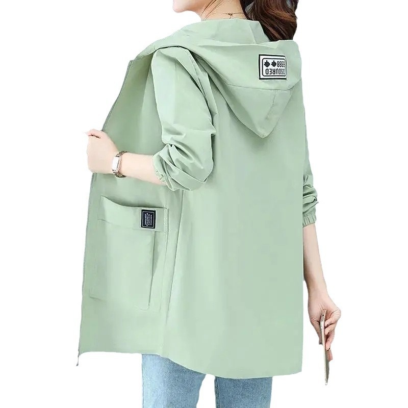 Women's Clothing Plus Size Women's Hooded Mid-Length 40-150kg Loose Korean Style Slimming Trench Coat For Autumn_voghion.com
