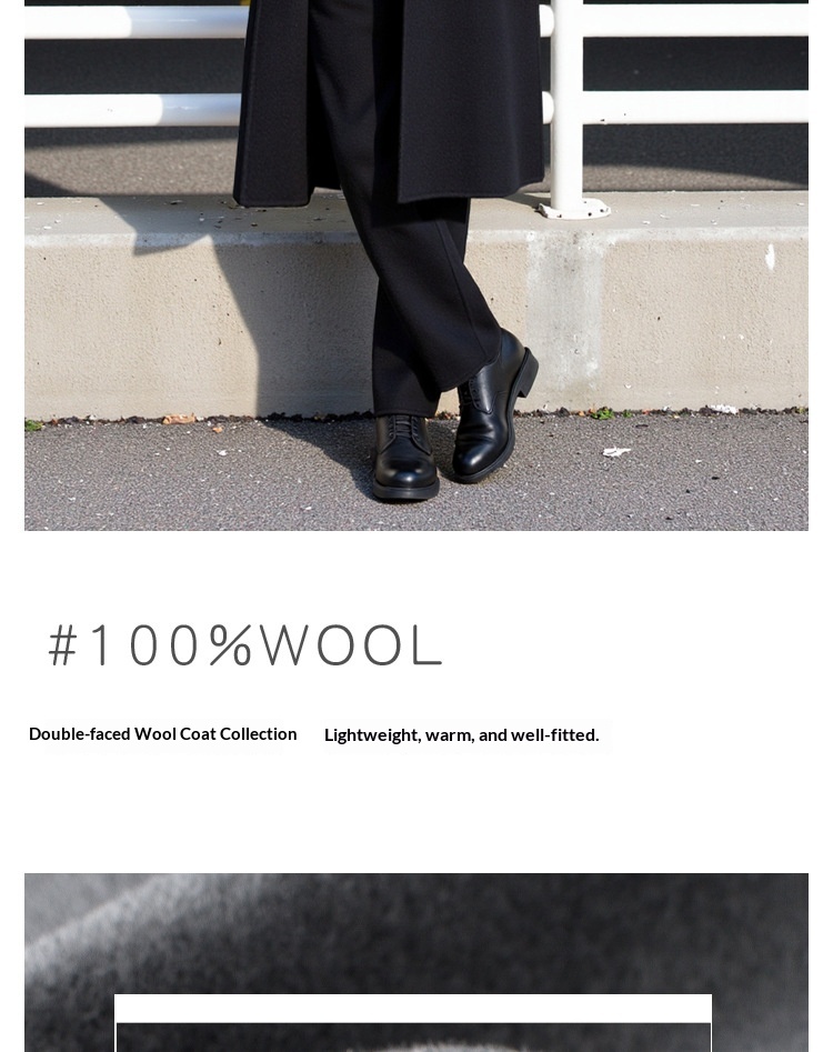 Manteau d'hiver pour garçon, 100 % laine, longueur genou, style coréen, double face, en cachemire épais, style décontracté._voghion.com