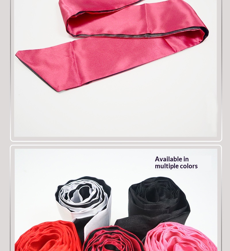 Maschera per gli occhi sexy in seta nera con nastro rosso Eros Lab SM Bondage Props Training Manette femminili Prodotti per adulti_voghion.com