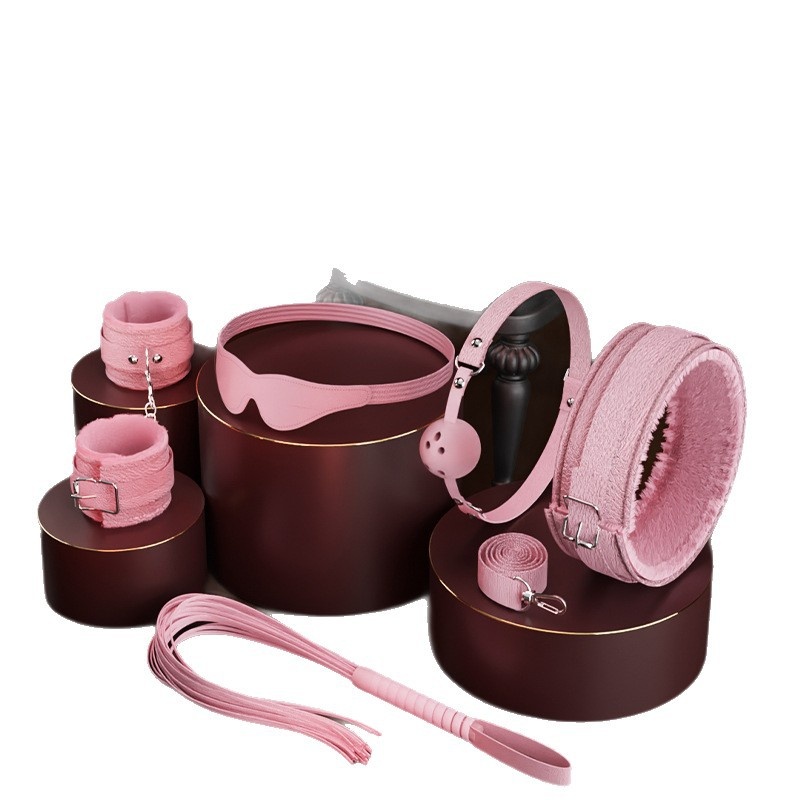 Eros Lab Six-Piece Adult Sex Toys SM Props Couples Flirting Auxiliary Set Binding Handcuffs Mouth Ball_voghion.com