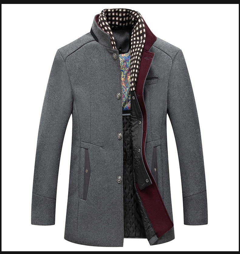 boy Boy Autumn Winter European Size Business Fashion Scarf Non-Iron Coat Men's Cross-Border Wool Jacket_voghion.com