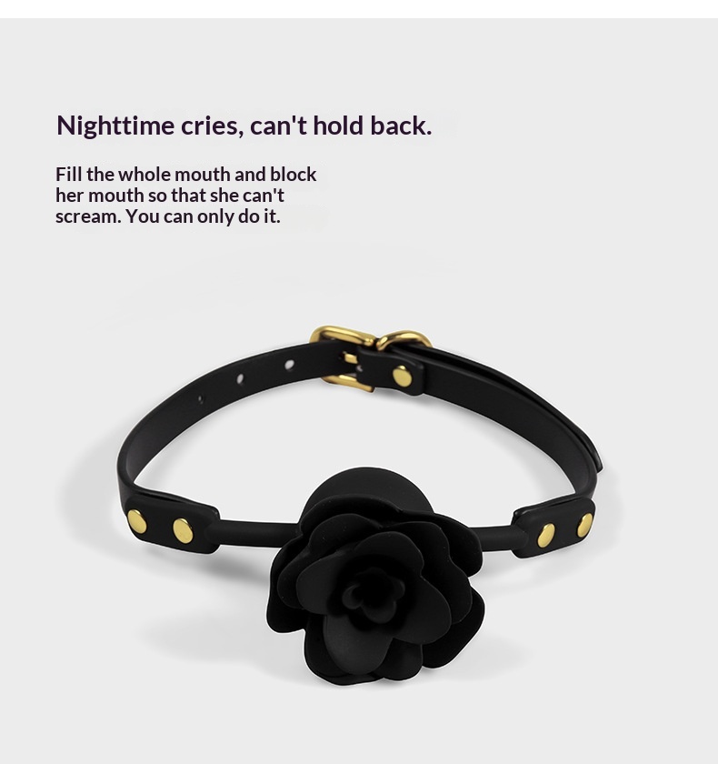 Eros Lab SM Silikonrose Sex-Trainingsrequisiten Bondage-Ball Mundplug für Erwachsene Flirt- und Fesselspielzeug für Paare_voghion.com