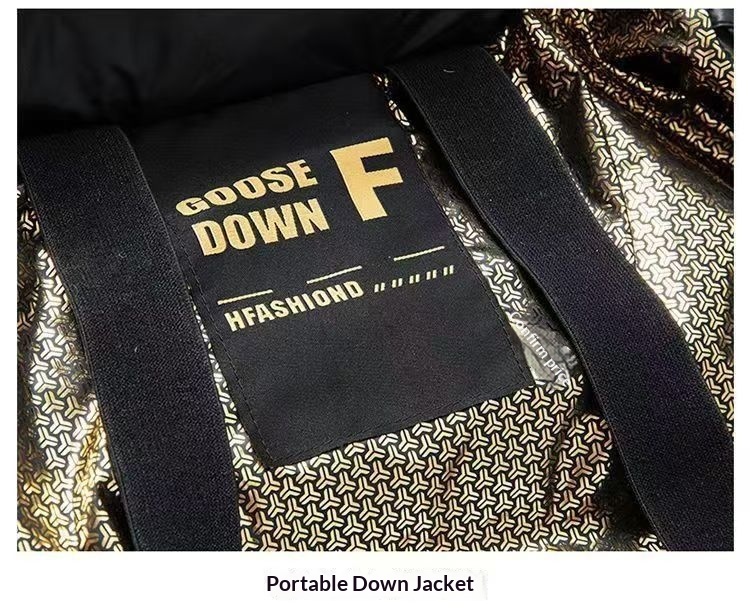Erkek Siyah Altın Kaz %90 Karantina Kış Kapüşonlu Kısa Ceket Erkek Sıcak Mont İş Giysisi Kuş Tüyüyle Doldurulmuş_voghion.com