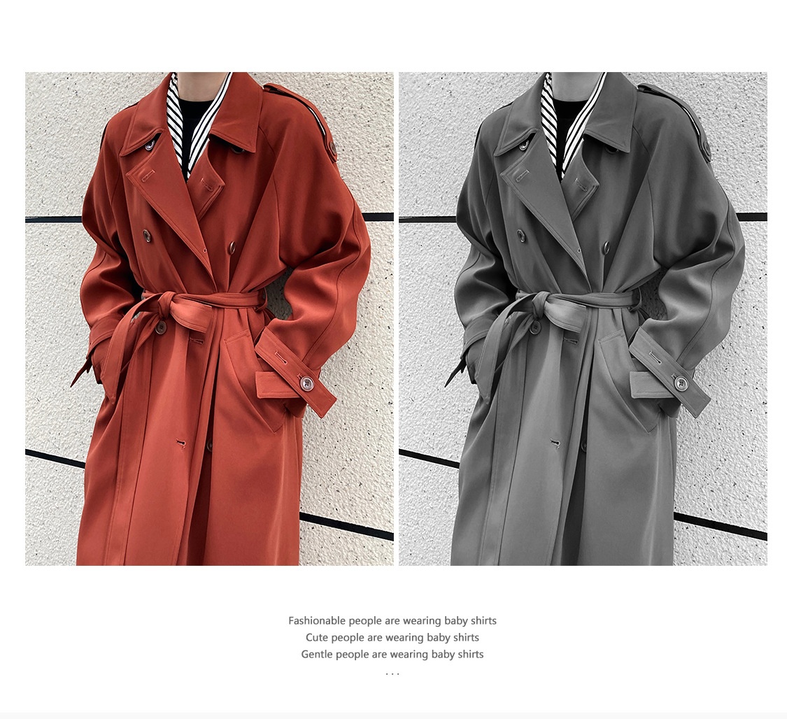 Women's Clothing Luxi Main Promotion 2025 Autumn New Draped British Style Loose Mid-Length Over-The-Knee Trench Coat Women's Jacket 9968_voghion.com