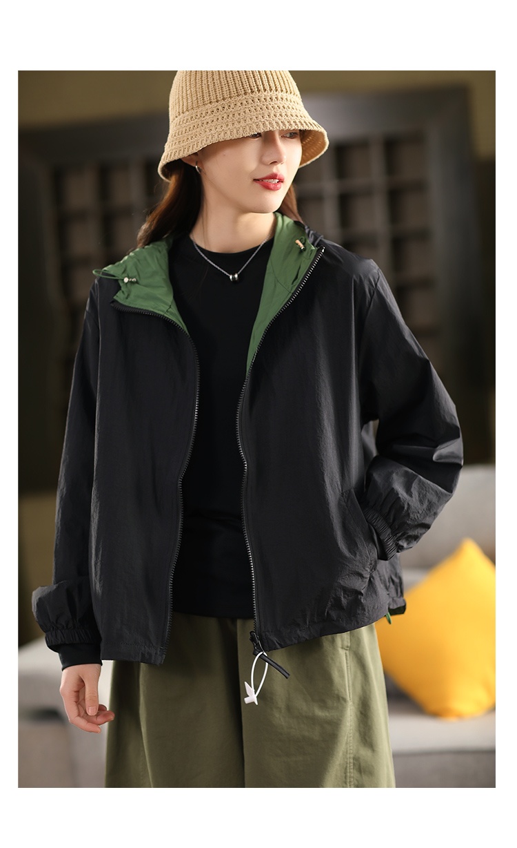2025 Women's Clothing Women's New Reversible Jacket, Cotton Fashion Drawstring Cardigan, Outerwear Trench Coat, Spring Style_voghion.com