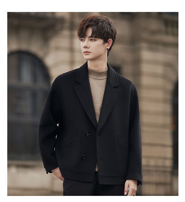 boy Boy Men's Coat Short Korean Style New Trendy Autumn Winter Casual Versatile High-Quality Wool Jacket_voghion.com