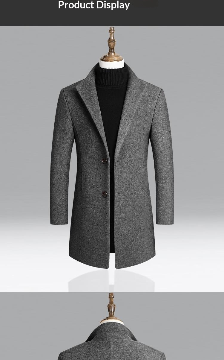 boy Boy 2025 New Autumn Winter Casual Slim Trench Coat Mid-Length Woolen Men's Clothing_voghion.com