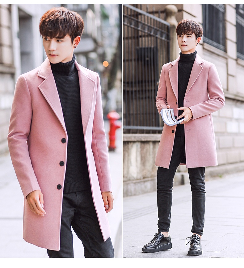 boy Boy Winter New Men's Wool Korean Style Slim Fit Mid-Length Trench Thickened Warm Woolen Coat_voghion.com