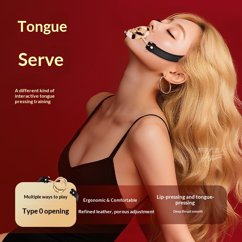 Eros Lab Rose Gold Ball SM Props Adult Erotic Flirting Metal Tongue Depression Mouth Gag Training Sex Aid Toys_voghion.com