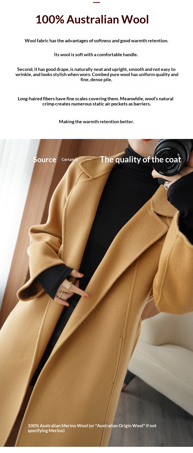 Women's Clothing Double-Sided Cashmere Coat For Women, Mid-Length, Over-The-Knee, Loose Fit, Plus Size Woolen Coat, Autumn Winter_voghion.com