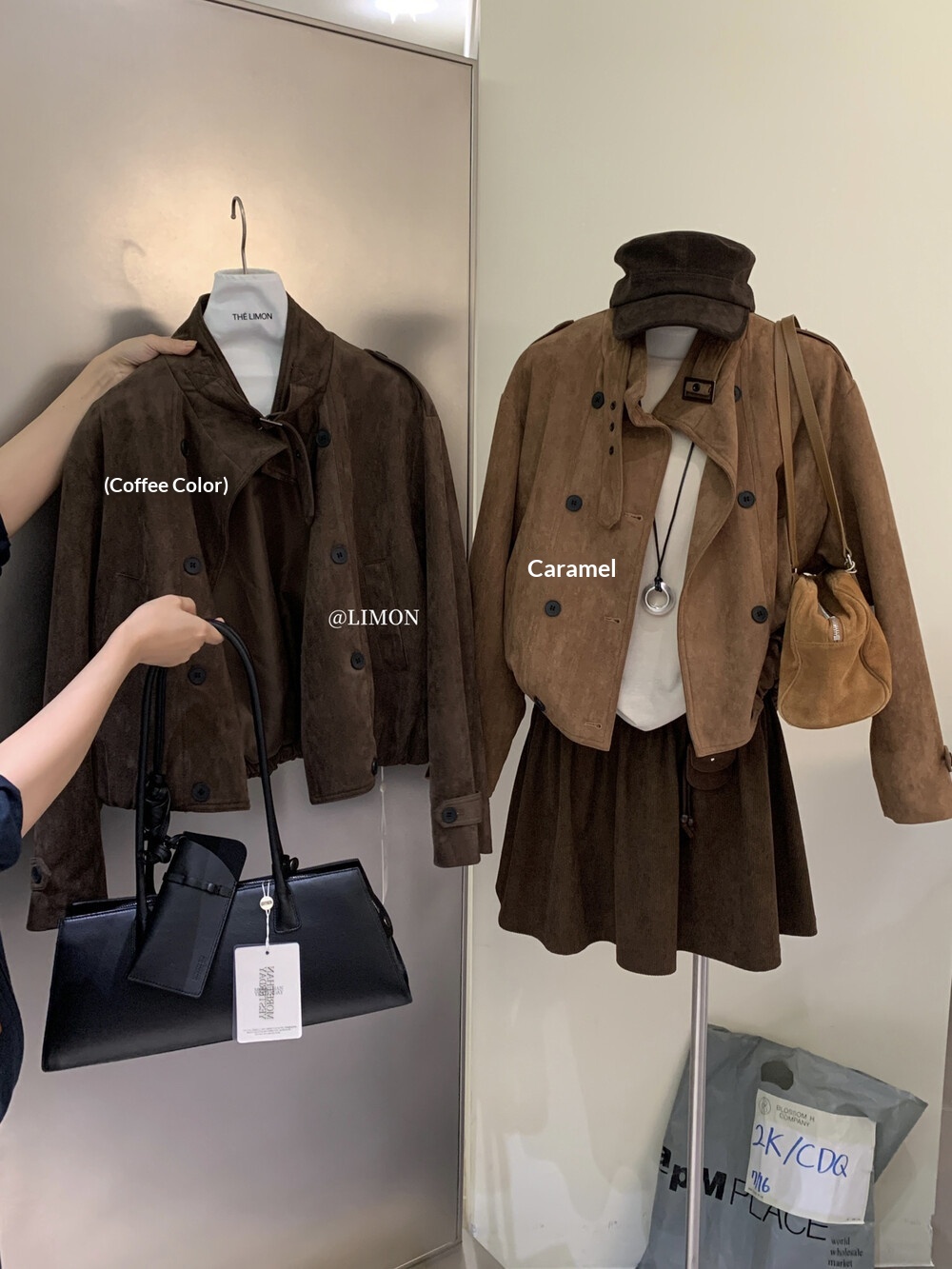 2025 Autumn Women's Clothing The Lemon Green Tea Retro Suede Jacket Coat For Women Stand Collar Short Top_voghion.com