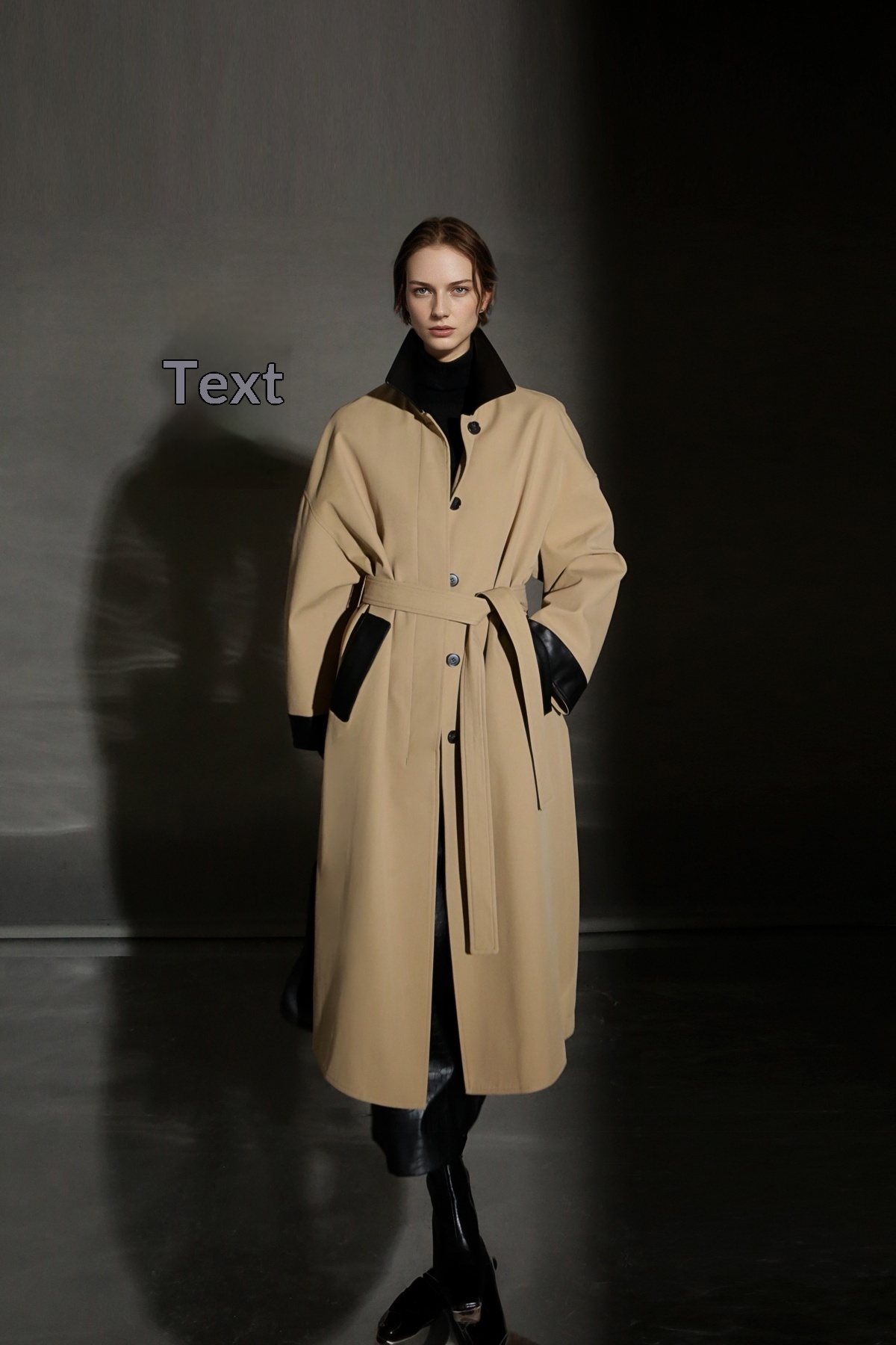 25. Frühjahr/Herbst: Neuer klassischer Retro-Trenchcoat mit lockerer, einreihiger Passform und Patchwork-Kragen – High-End Casual_voghion.com