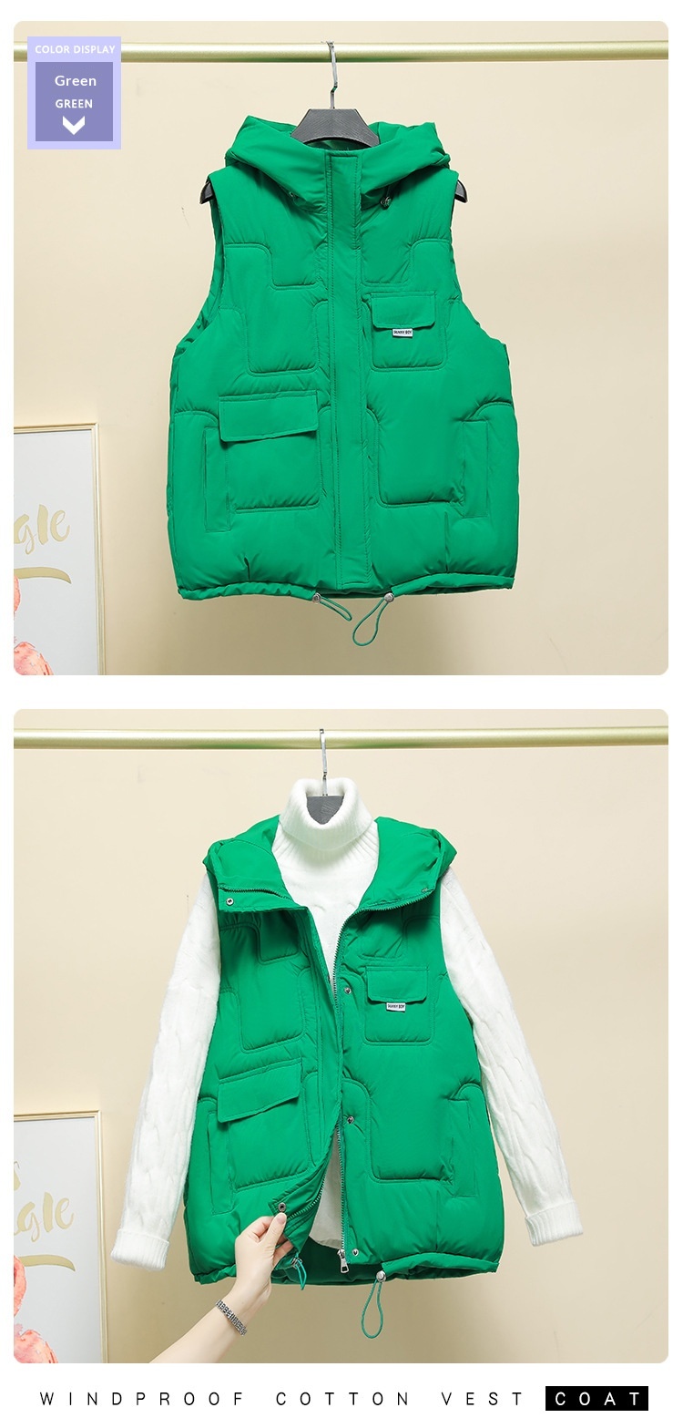 Herbst/Winter 2023: Neue figurformende Kapuzenweste im koreanischen Stil mit Wattierung für Damen_voghion.com