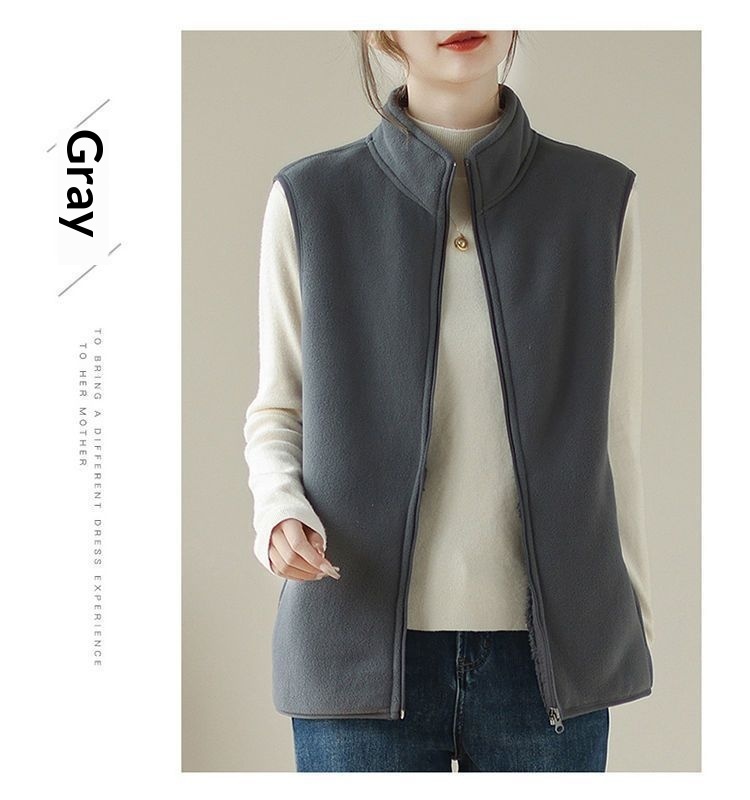 Neue, gefütterte Damen-Fleeceweste Herbst/Winter 2025, elegante Oberbekleidung im Western-Stil_voghion.com