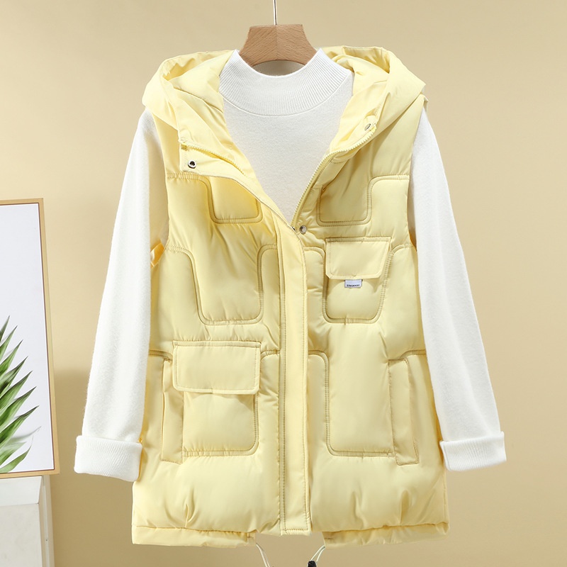 Herbst/Winter 2023: Neue figurformende Kapuzenweste im koreanischen Stil mit Wattierung für Damen_voghion.com