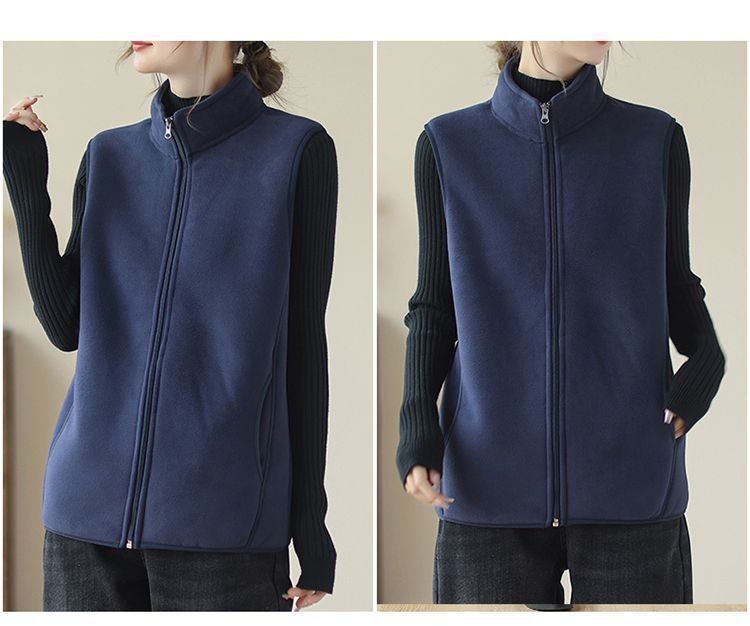 Neue, gefütterte Damen-Fleeceweste Herbst/Winter 2025, elegante Oberbekleidung im Western-Stil_voghion.com