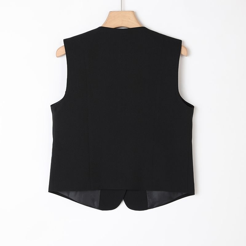 2025 Nieuwe lente/herfst dames slim fit afslankend vest met dubbele rij elegant modieus vest voor vrouwen direct van de fabriek over de grens_voghion.com
